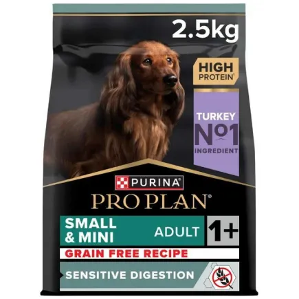 Purina Pro Plan Small and Mini Adult - Сухий беззерновий корм з індичкою для дорослих собак малих порід з чутливим травленням 2,5 кг