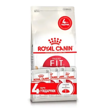 Сухий корм Royal Canin FIT для котів всіх порід 2кг+4 WET