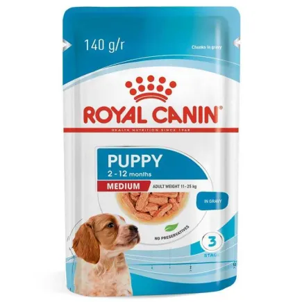 Royal Canin Medium Puppy - Вологий корм для цуценят середніх порід (шматочки в соусі) 140 г