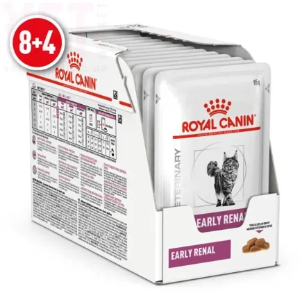 Дієтичний вологий корм Royal Canin EARLY RENAL CAT (шматочки у соусі) для котів 12х85г 8+4