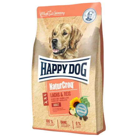 Сухий корм Happy Dog Naturcroq Lachs & Reis для дорослих собак всіх порід з лососем та рисом, 11 кг,