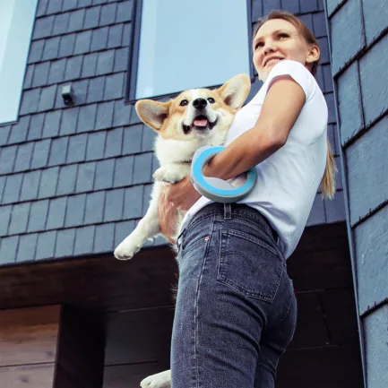 Повідець-рулетка для собак WAUDOG R-leash, кругла, XS-M, до 40 кг, 2,9 м, світловідбиваюча стрічка блакитний — Фото 8