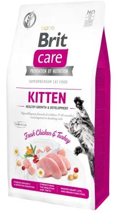 Сухий корм Brit Care Cat GF Kitten HGrowth &amp; Development для кошенят, здорове зростання та розвиток, 7 кг