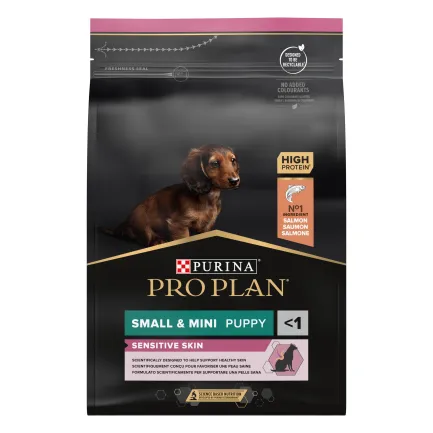 Сухий корм PRO PLAN Small&amp;Mini Puppy <1 Sensitive Skin для цуценят дрібних порід з чутливою шкірою з лососем 3 кг