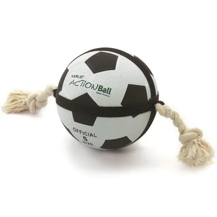 Flamingo Matchball Football ФЛАМІНГО ФУТБОЛЬНИЙ М’ЯЧ З МОТУЗКОЮ гумова іграшка для собак 12,5 см