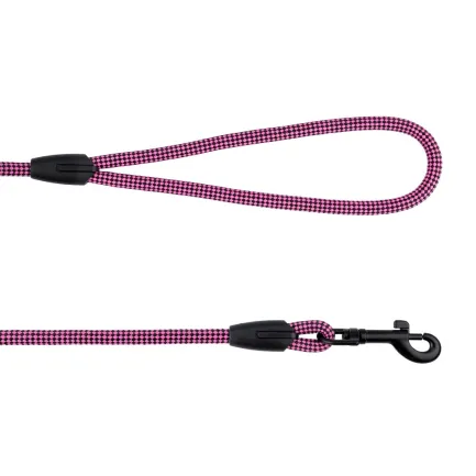 Повідець для Собак Bronzedog Active з Альпіністського Шнура Чорно-Рожевий 183 см M — Фото 2
