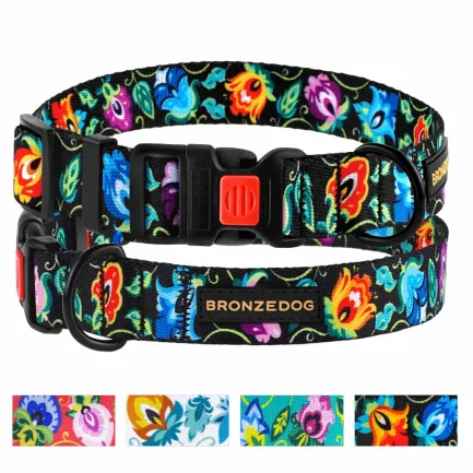 Нашийник для собак BronzeDog Urban Folk нейлоновий із пластиковою пряжкою чорний XL — Фото 3