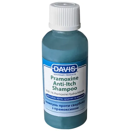 Davis Pramoxine Anti-Itch Shampoo ДЕВІС ПРАМОКСИН шампунь від свербежу з 1% прамоксину гідрохлоридом для собак і котів 0,05 л