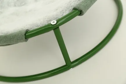 Складаний лежак для домашніх тварин MISOKO Pet bed round plush, 45x45x22 cm, light green — Фото 2