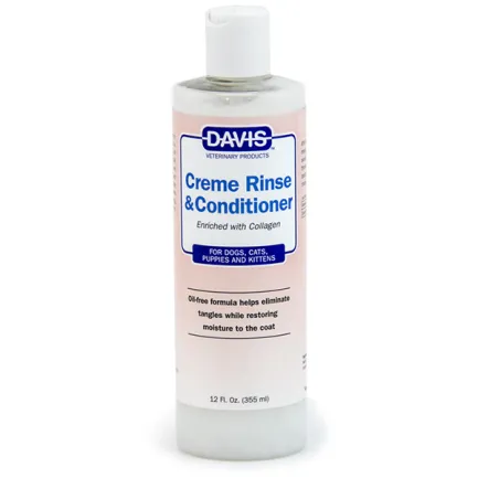 Davis Creme Rinse &amp; Conditioner ДЕВІС КРЕМ РІНЗ ополіскувач та кондиціонер з колагеном для собак і котів, концентрат 0,355 л