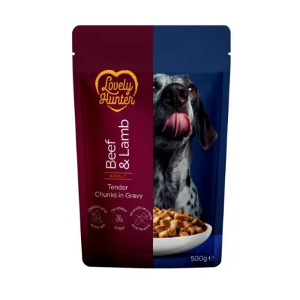 Lovely Hunter Adult Beef &amp; Lamb Вологий корм для дорослих собак з яловичиною і ягням, 500 г
