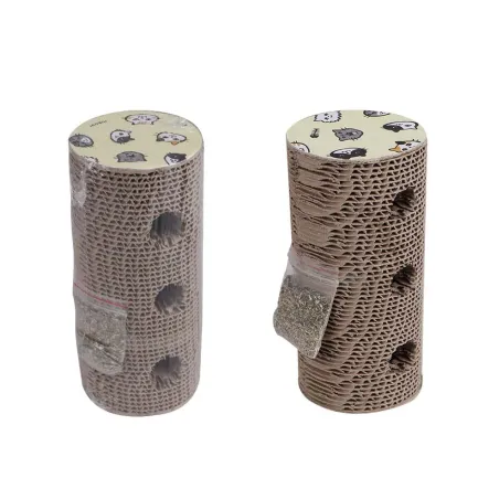 Дряпка Eastland Колода з трьома отворами для котів, з котячою м'ятою, 9x20 cм (картон)