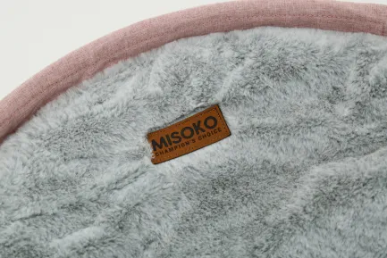 Складаний лежак для домашніх тварин MISOKO Pet bed round plush, 45x45x22 cm, pink — Фото 1
