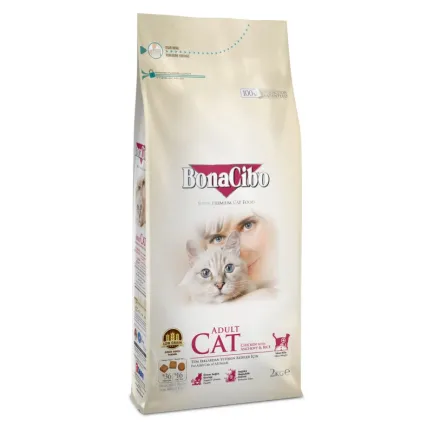 BonaCibo Adult Cat Chicken&amp;Rice with Anchovy 2 kg