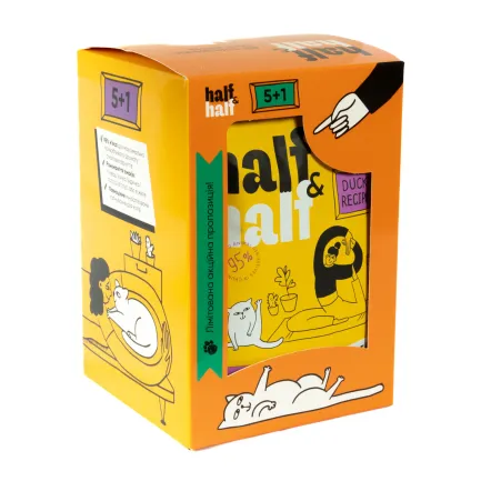 Набір вологих кормів Half&amp;Half "5+1" для дорослих котів, шматочки з качкою у соусі, паучі, 6 шт*100 г — Фото 1