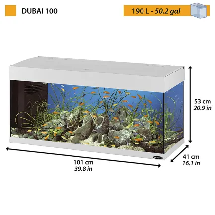 Ferplast DUBAI 100 LED AQU BLACK Акваріум скляний з LED-освітленням, чорний — Фото 1