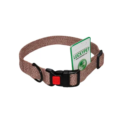 Нашийник 25мм (35-45) "MELANGE" одинарний з фастексом коричневий, Lucky Pet