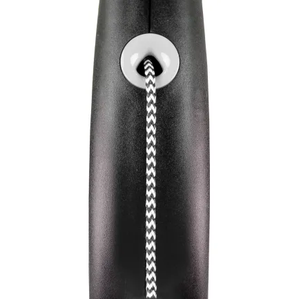 Рулетка Flexi Black Design для собак, трос, розмір M, 5 м (чорна) — Фото 1