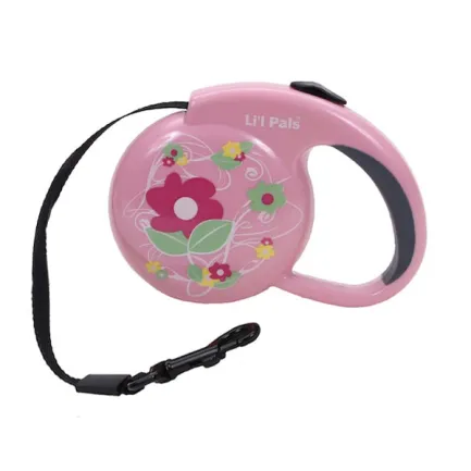 Coastal Li`l Pals Fashionable Leash КОСТАЛ ЛІТТЛ ПЕЛС рулетка-повідець для собак до 7кг, стрічка 3.6м Рожева квітка