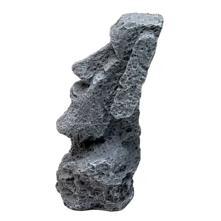 Декорація Hobby Moai Ora 12,5×11,5×17,5 см (41716) - статуя Моаї з укриттям для акваріума і тераріуму — Фото 4
