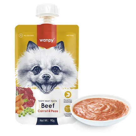 Wanpy Beef Carrot &amp; Pea ВАНПІ КРЕМ-ПЮРЕ ЯЛОВИЧИНА З МОРКВОЮ рідкий корм для собак 0,09 кг