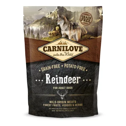 Сухий корм Carnilove Raindeer для дорослих собак всіх порід, оленина та кабан, 1,5 кг