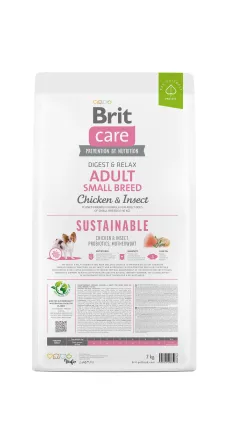 Сухий корм Brit Care Dog Sustainable Adult Small Breed для собак малих порід, з куркою та комахами, 7 кг — Фото 4