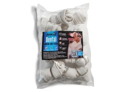 Ласощі AnimAll Dental кістка мюнхенська вузлова, 10-12 см, для собак, 10 шт, — Фото 1