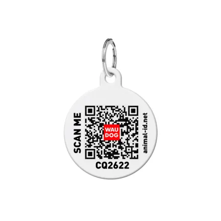 Адресник для собак та котів персоналізований металевий WAUDOG Smart ID з QR паспортом, S, малюнок "Авокадо рожевий", коло, Д 25 мм — Фото 2