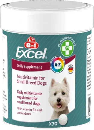 Вітаміни 8in1 Excel Multi Vitamin Small Breed для собак дрібних порід, мультивітамін, 70 шт — Фото 3