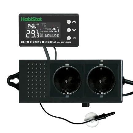 HABISTAT DIGITAL DIMMING THERMOSTAT DAY/NIGHT TIMER 600 WATT (R3100215) цифровий термостат із регулюванням яскравості — Фото 1