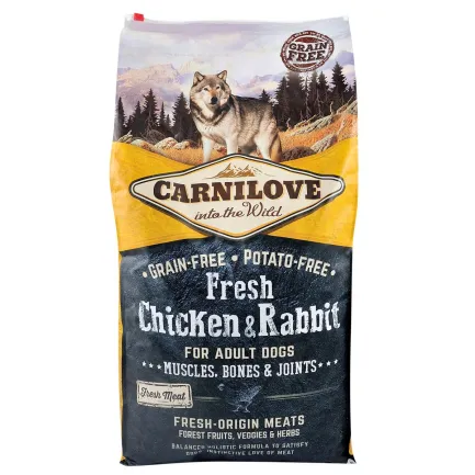 Сухий корм Carnilove Fresh Chicken &amp; Rabbit для дорослих собак всіх порід, курка та кролик, 12 кг — Фото 2
