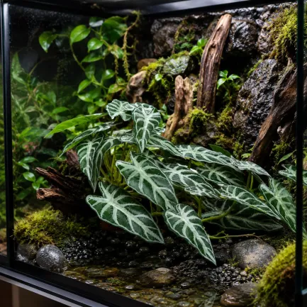 Штучна рослина Hobby Calathea 2 40×20 см (37715) для тераріуму, акватераріуму та палюдаріуму — Фото 2