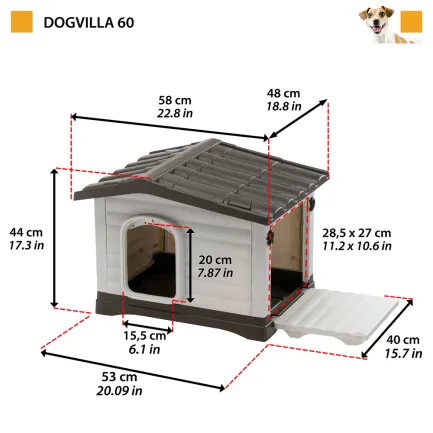Ferplast DOGVILLA 60 Буда пластик з з відкрив боковиною — Фото 1