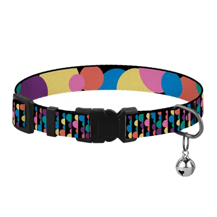Нашийник для Котів BronzeDog Urban Art Нейлоновий з Пластиковою Пряжкою та Дзвіночком Бульки XS — Фото 1