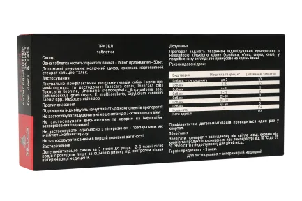 Празел (Prazel) антигельмінтні таблетки для собак і котів 10*5 таб., MODES — Фото 2