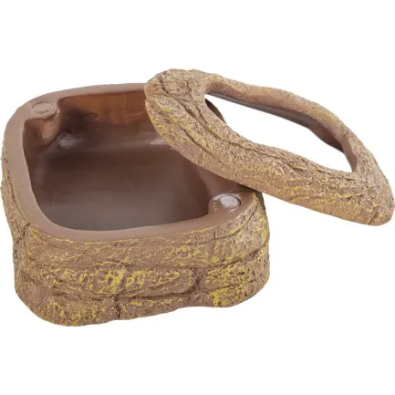 Миска магнітна для живого корму Repti-Zoo Magnetic Food Dish 9×7×4 см (ERB45) з імітацією скелі для тераріумів — Фото 4