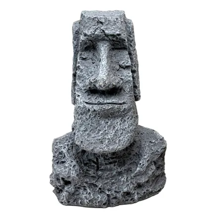 Декорація Hobby Moai Ora 12,5×11,5×17,5 см (41716) - статуя Моаї з укриттям для акваріума і тераріуму — Фото 3