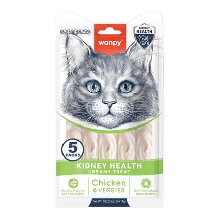 Wanpy Functional Creamy Lickable Treat Kidney Health ВАНПІ ЗДОРОВ’Я НИРОК функціональні рідкі ласощі для котів із нирковою недостатністю 0,07 кг
