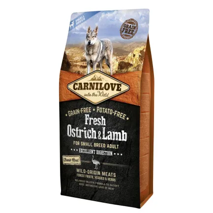 Сухий корм Carnilove Fresh Ostrich &amp; Lamb для дорослих собак дрібних порід, ягня та страус, 6 кг