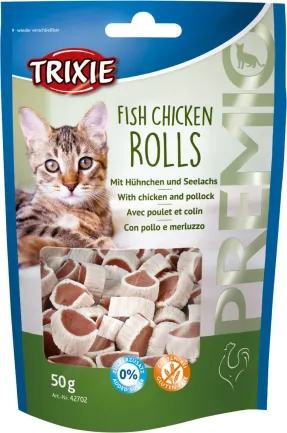 Ласощі Trixie Premio Rolls для котів, курка та риба, 50 г