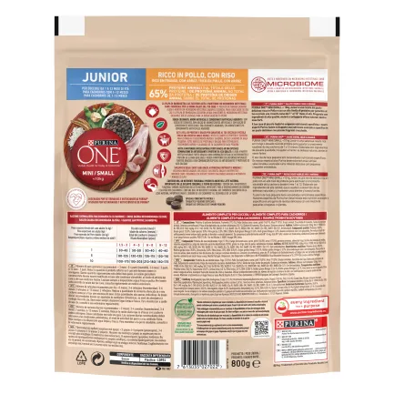 Сухий корм PURINA ONE Mini/Small Junior для цуценят дрібних порід з куркою 800 г — Фото 2