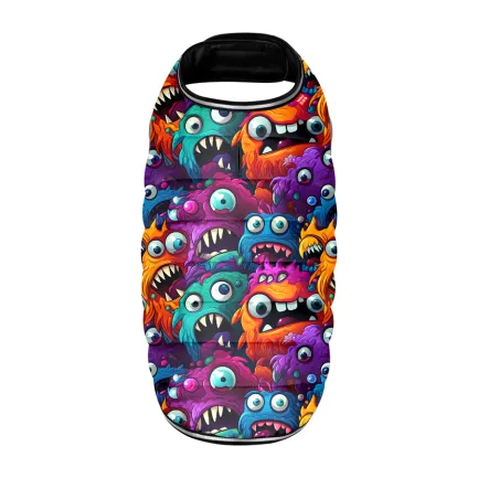 Курточка-накидка для собак WAUDOG Clothes, малюнок "Зубасті монстри", M, А 37 см, B 52-62 см, С 36-47 см — Фото 2