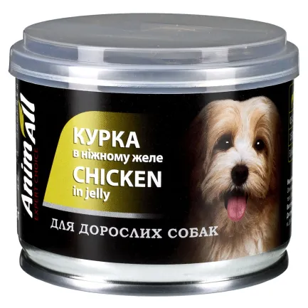 АнімАлл Вологий корм для собак Курка у ніжному желе, 195 г.