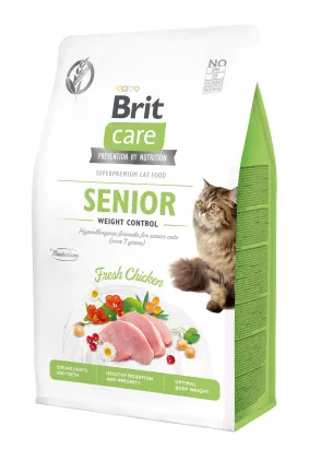 Сухий корм Brit Care Cat GF Senior Weight Control для котів похилого віку з надмірною вагою, курка, 400 г