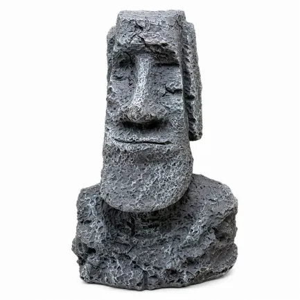 Декорація Hobby Moai Ora 12,5×11,5×17,5 см (41716) - статуя Моаї з укриттям для акваріума і тераріуму