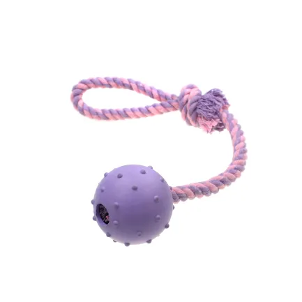Іграшка для собак MISOKO&amp;CO М'яч з мотузкою, purple, 37x5 cm — Фото 1