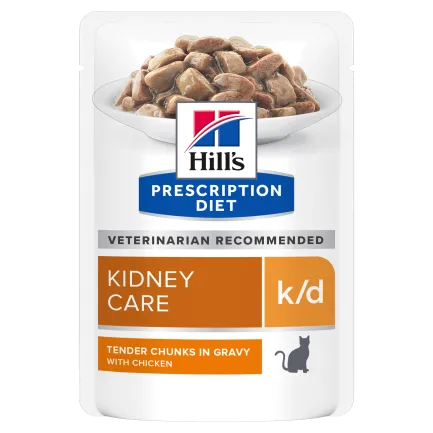 Hill’s Prescription Diet k/d Вологий корм для котів підтримка функції нирок, з куркою, пауч, 85 г
