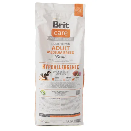 Сухий корм Brit Care Dog Hypoallergenic Adult Medium Breed для собак середніх порід, гіпоалергенний з ягням, 12 кг — Фото 8
