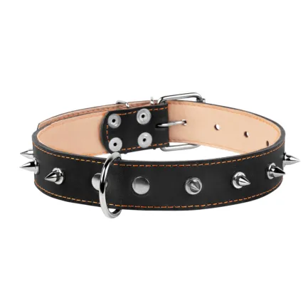 Нашийник "CoLLaR" подвійний з шипами (ширина 35мм, довжина 48-63см) чорний — Фото 1
